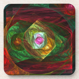 Dynamic Connections Abstract Art Cork Coaster