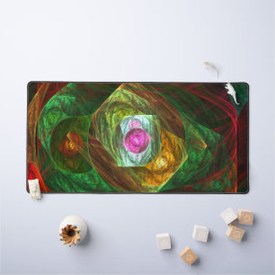 Dynamic Connections Abstract Art Desk Mat