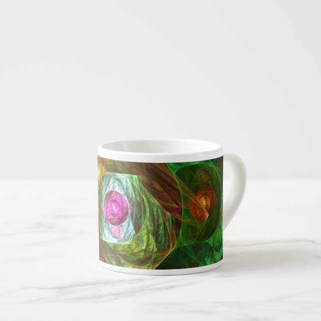 Dynamic Connections Abstract Art Espresso Mug (Front Right)