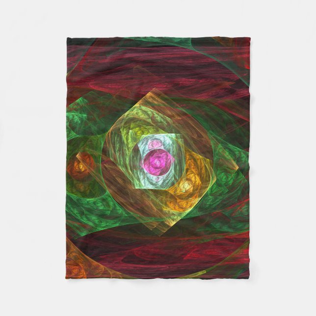 Dynamic Connections Abstract Art Fleece Blanket (Front)