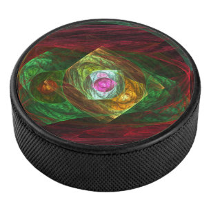 Dynamic Connections Abstract Art Hockey Puck