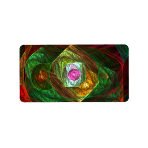 Dynamic Connections Abstract Art Label