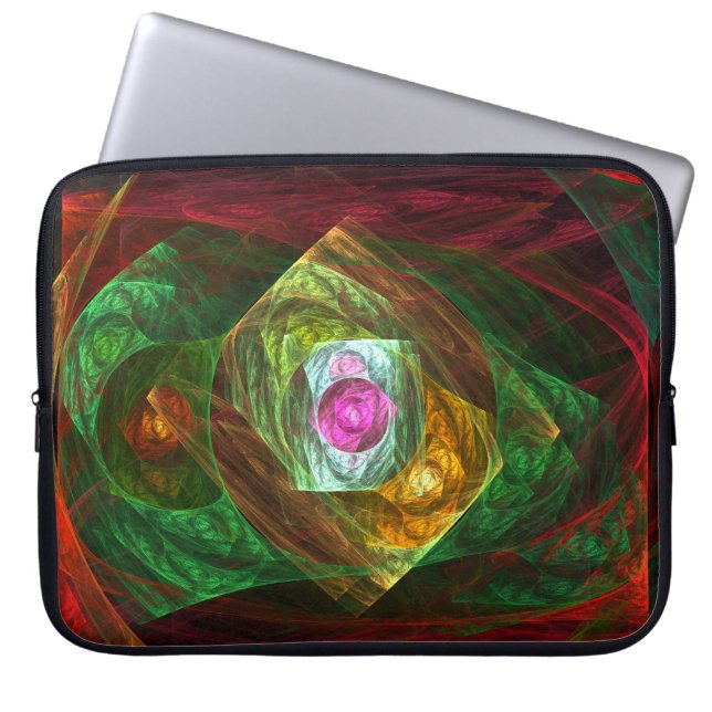 Dynamic Connections Abstract Art Laptop Sleeve (Front)