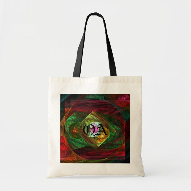 Dynamic Connections Abstract Art Monogram Bag (Front)