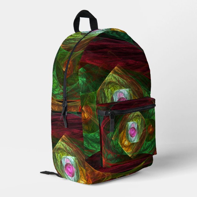 Dynamic Connections Abstract Art Printed Backpack (Back Corner Left)
