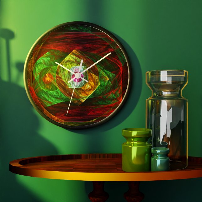 Dynamic Connections Abstract Art Round Large Clock (Dynamic Connections Abstract Art Round Wall Clock)
