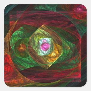 Dynamic Connections Abstract Art Square Sticker