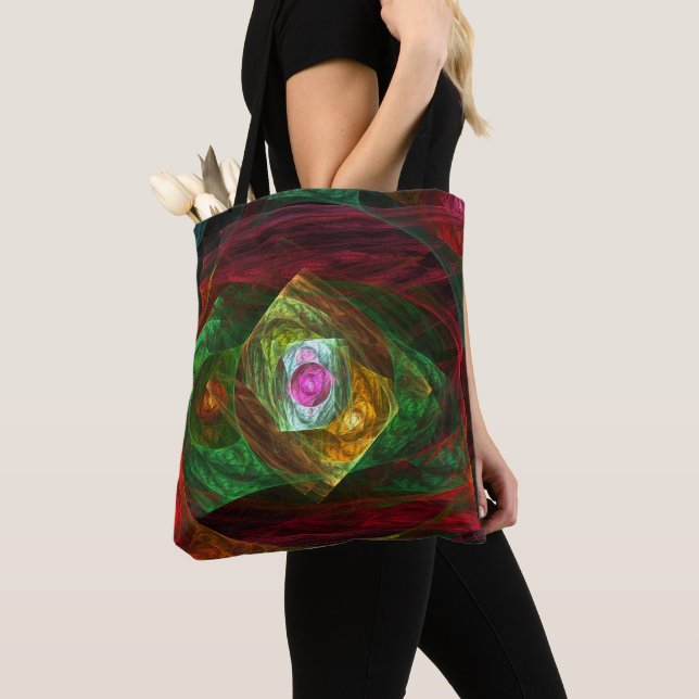 Dynamic Connections Abstract Art Tote Bag (Close Up)