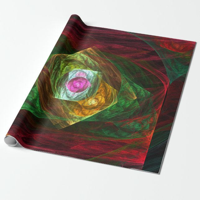Dynamic Connections Abstract Art Wrapping Paper (Unrolled)