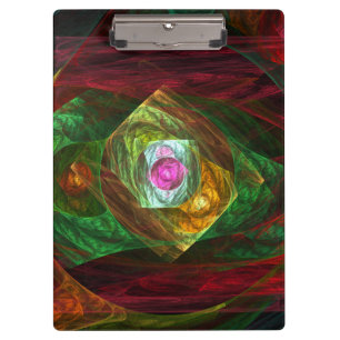 Dynamic Connections Luminous Abstract Fractal Art Clipboard