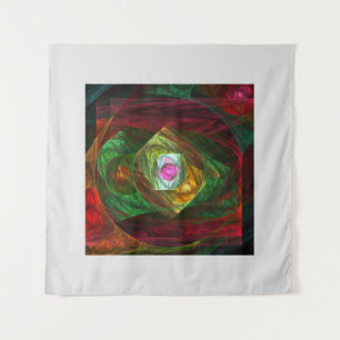 Dynamic Connections Luminous Abstract Fractal Art Tapestry