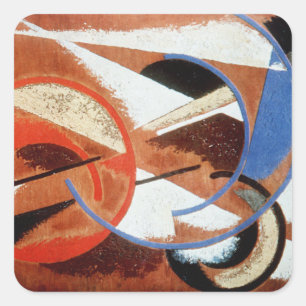 Dynamic Construction, 1919 (oil on canvas) Square Sticker