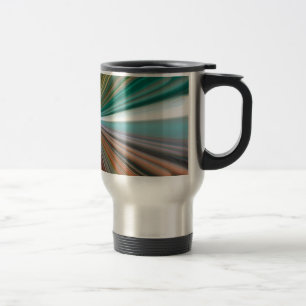 Dynamic converging lines pattern travel mug