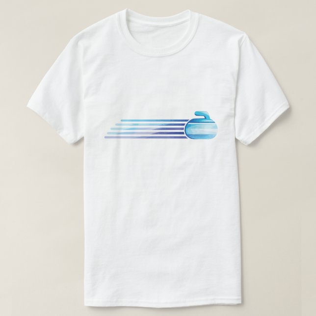 Dynamic Curling Motion – Cool Ice Speed Design T-Shirt (Design Front)