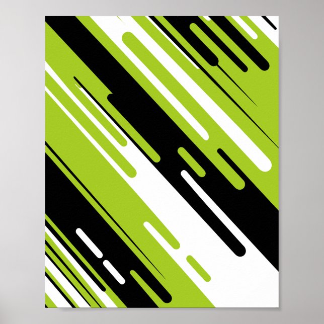 Dynamic Diagonal Striped Abstract Design Poster (Front)