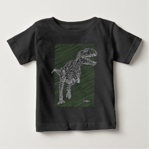 Dynamic Dino: T-Rex Illustration Lines Baby T-Shirt