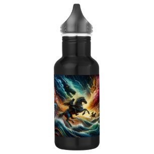 Dynamic Duo: Stormy Horseback Adventure 532 Ml Water Bottle