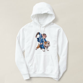Dynamic Duo: The Monkey and the Bulldog in Style Hoodie