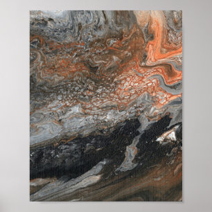 Dynamic Earth Tones and Swirls Poster