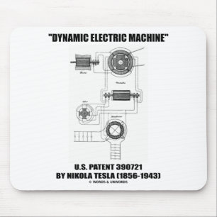 Dynamic Electric Machine US Patent 390721 By Tesla Mouse Mat