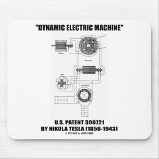 Dynamic Electric Machine US Patent 390721 By Tesla Mouse Mat