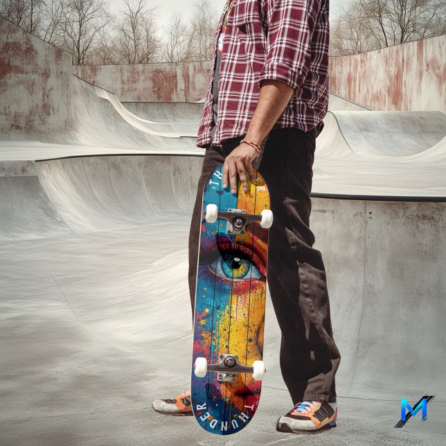 Dynamic Eye Pop Art - Bold Retro Colours Skateboard (Creator Uploaded)