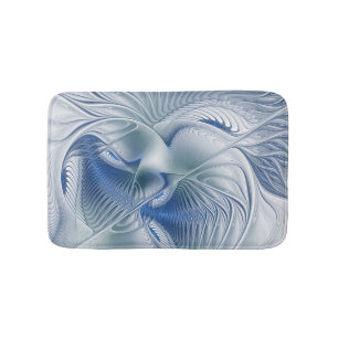 Dynamic Fantasy Abstract Blue Tones Fractal Art Bath Mat