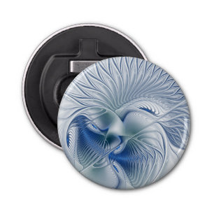 Dynamic Fantasy Abstract Blue Tones Fractal Art Bottle Opener