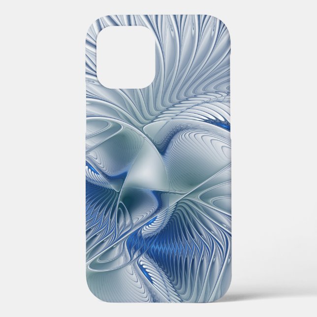 Dynamic Fantasy Abstract Blue Tones Fractal Art Case-Mate iPhone Case (Back)