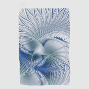 Dynamic Fantasy Abstract Blue Tones Fractal Art Golf Towel