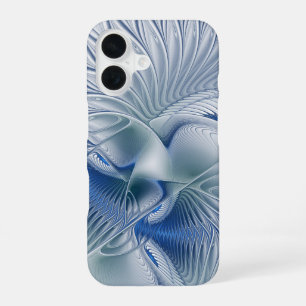 Dynamic Fantasy Abstract Blue Tones Fractal Art iPhone 16 Case