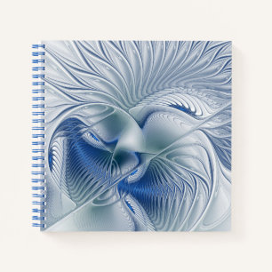 Dynamic Fantasy Abstract Blue Tones Fractal Art Notebook