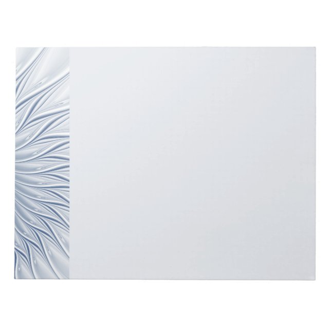 Dynamic Fantasy Abstract Blue Tones Fractal Art Notepad (Front)