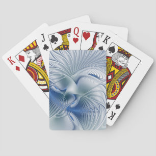 Dynamic Fantasy Abstract Blue Tones Fractal Art Playing Cards