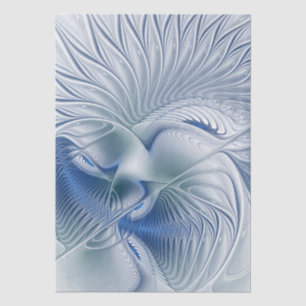 Dynamic Fantasy Abstract Blue Tones Fractal Art Tissue Paper