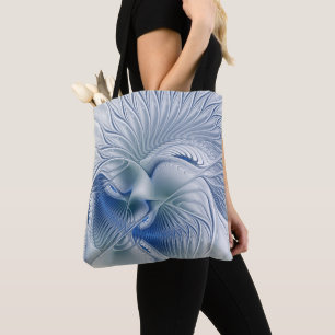 Dynamic Fantasy Abstract Blue Tones Fractal Art Tote Bag