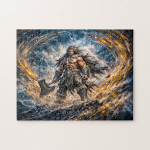 Dynamic Fantasy Berserker Warrior with Powerful Ba Jigsaw Puzzle