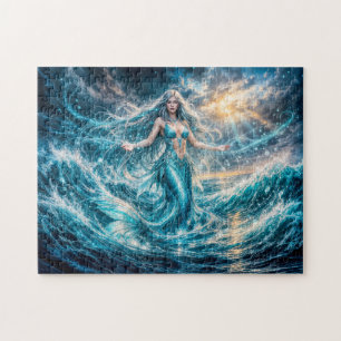 Dynamic Fantasy Mermaid in Radiant Ocean Magic Jigsaw Puzzle