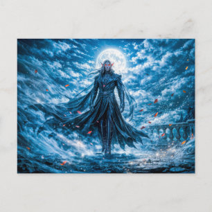 Dynamic Fantasy Vampire in Dramatic Nocturnal Atmo Postcard