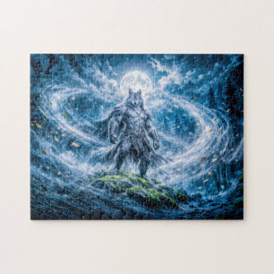 Dynamic Fantasy Werewolf Under Dramatic Moonlight Jigsaw Puzzle