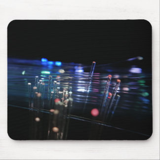 Dynamic fiber optic cables bottle lights mouse mat