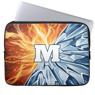 Dynamic Fire and Ice Elemental  Laptop Sleeve