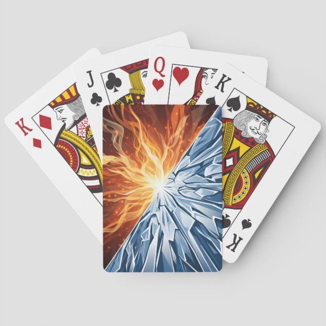 Dynamic Fire and Ice Elemental  Playing Cards (Back)