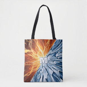 Dynamic Fire and Ice Elemental  Tote Bag