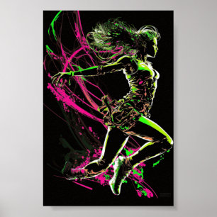 Dynamic Fitness Girl, Female Gym Motivation Poster
