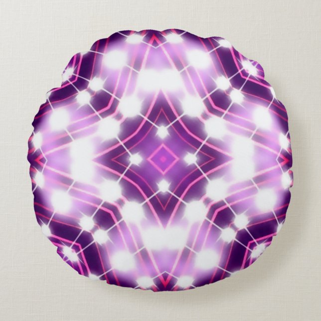 Dynamic Floodlights Background Texture Round Cushion (Front)