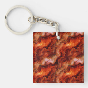 Dynamic Flowing Texturein Golden Hues Key Ring