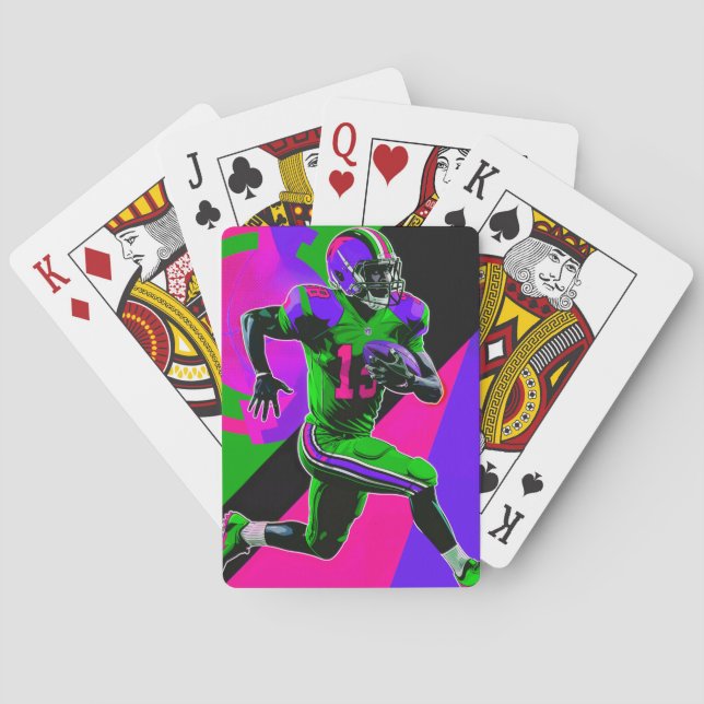Dynamic Football Player in Action Playing Cards (Back)