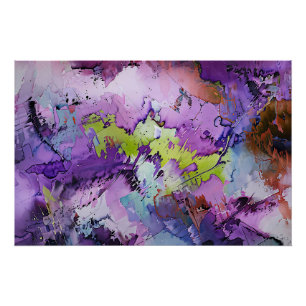 "Dynamic Fragments" Contemporary Abstract Art Post Poster