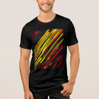 "Dynamic Fusion: Red & Yellow Abstract Sports Jers Tri-Blend Shirt